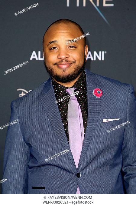 World premiere of Disney's 'A Wrinkle In Time', held at El Capitan Theatre in Los Angeles, California. Featuring: Justin Simien Where: Los Angeles, California