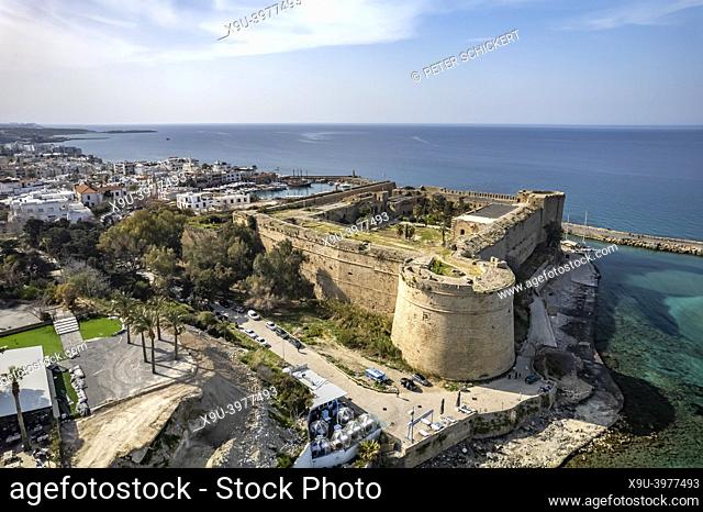 Kyrenia Castle aerial view, Kyrenia or Girne, Turkish Republic of Northern Cyprus, Europe