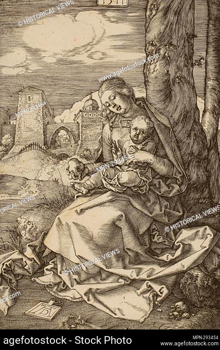 Author: Albrecht Drer. Madonna with the Pear - 1511 - Albrecht Drer German, 1471-1528. Engraving in black on ivory laid paper. Germany