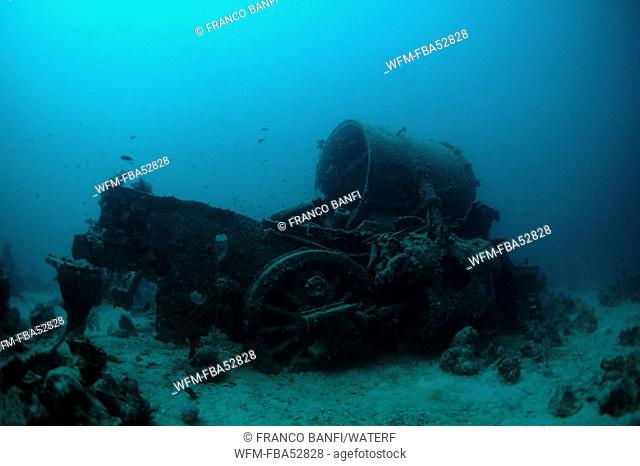 Railway Engine at SS Thistlegorm Wreck, Strait of Gubal, Red Sea, Egypt