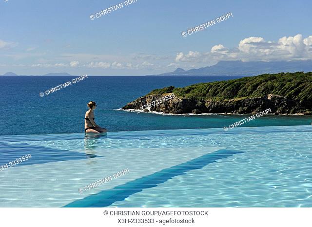 swimming pool of ''La Toubana'' hotel and spa, Sainte-Anne, Guadeloupe, overseas region of France, Leewards Islands, Lesser Antilles, Caribbean