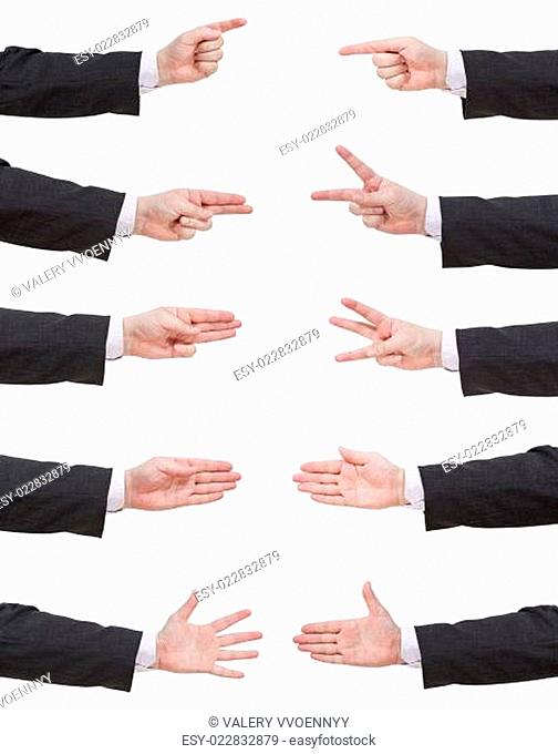 set of counted businessman hand