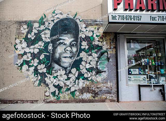 New York, United States of America - May 14, 2014. A street art graffiti piece on a wall in New York City