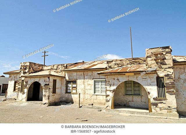 Buildings, Humberstone, salpetre works, abandoned salpetre town, ghost town, desert, museum, UNESCO World Heritage Site, Iquique, Norte Grande region