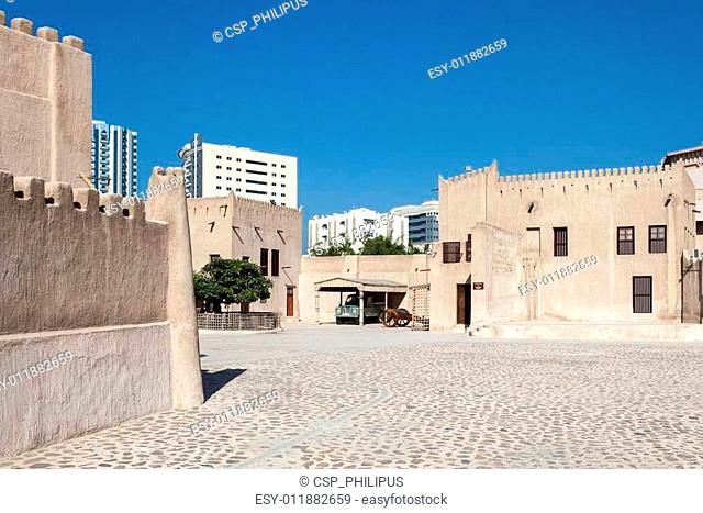 AJMAN, UAE - DEC 17: Historic fort at the Museum of Ajman. December 17, 2014 in Ajman, United Arab Emirates