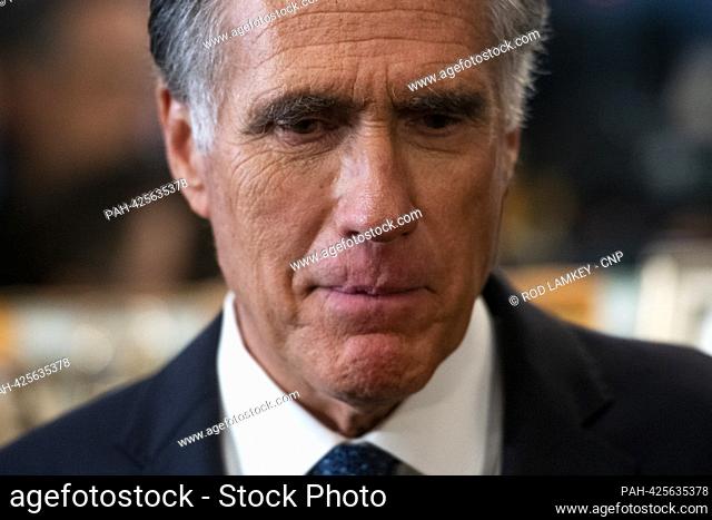 United States Senator Mitt Romney (Republican of Utah) talks about his pending retirement and not seeking re-election in 2024