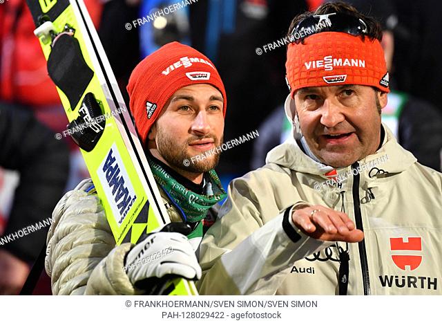 Markus EISENBICHLER (GER), with Horst HUETTEL (Sports Director DSV), ski jumping, 68th International Four Hills Tournament 2019/20