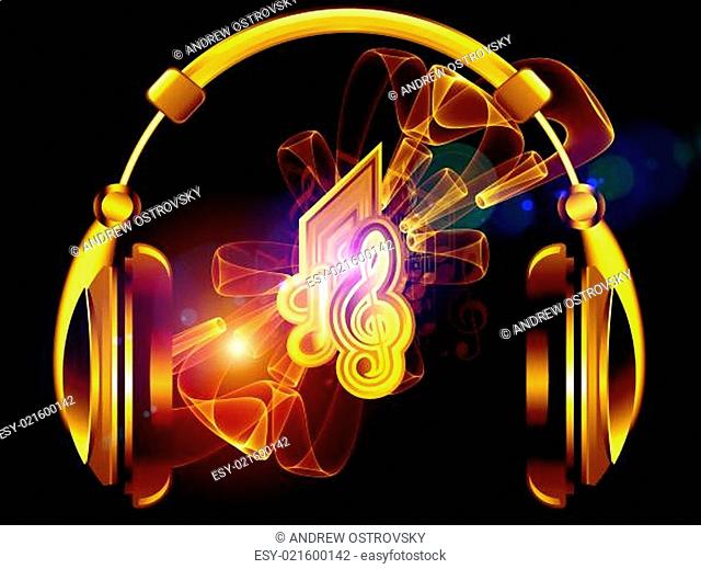 Headphones of music