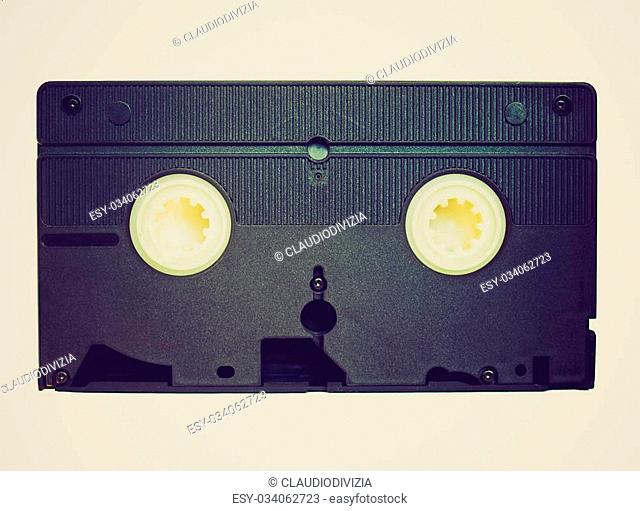 Vintage looking Videotape magnetic tape cassette for video recording