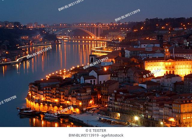 Porto and River Douro in evening light, Portugal, Porto