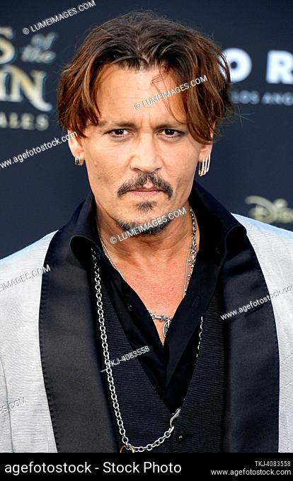 Johnny Depp at the U.S. premiere of 'Pirates Of The Caribbean: Dead Men Tell No Tales' held at the Dolby Theatre in Hollywood, USA on May 18, 2017