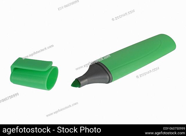 Green highlighter isolated on a white background