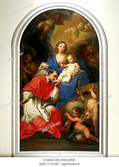 The Virgin and St Charles Borromeo, 1724, by Sebastiano Conca (1680-1764). Aula Magna (lecture theatre) of the University Palace, Turin
