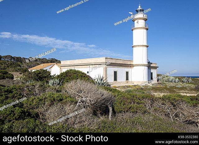 lighthouse of Cap de Ses Salines, 19th century, Santanyi, Mallorca, Balearic Islands, Spain