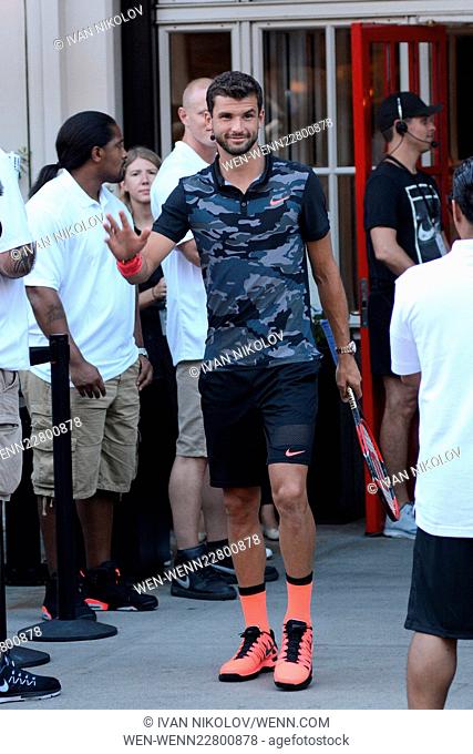 Nike's ""NYC Street Tennis"" Event Featuring: Grigor Dimitrov Where: New York City, New York, United States When: 24 Aug 2015 Credit: Ivan Nikolov/WENN