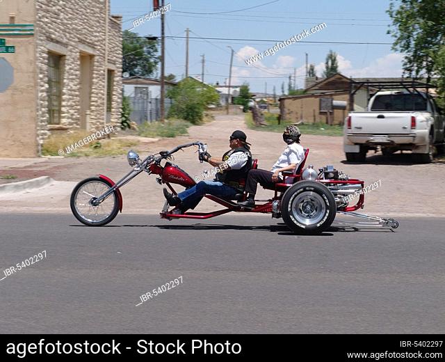 Motorcyclist, Easy Rider, Highway Route 66, Seligman, Arizona, USA, North America