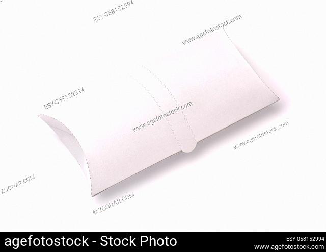White blank doner kebab paper packaging isolated on white