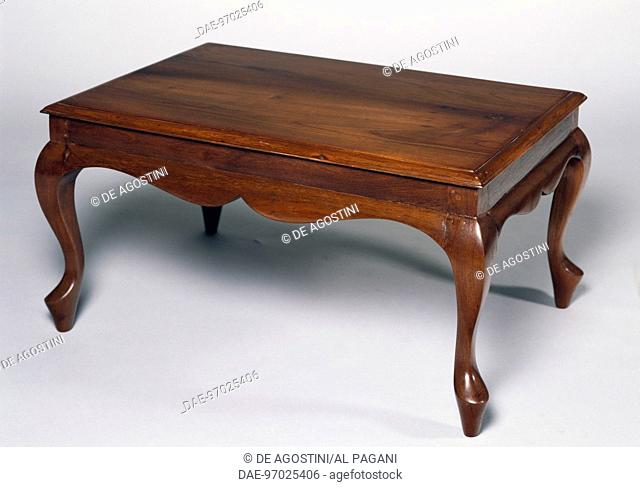 Chippendale style teak table. Colonial period, English origin, India, 19th century.  Private Collection