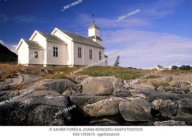 Church in Gimsøy, Gimsøya, Lofoten Islands, Norway
