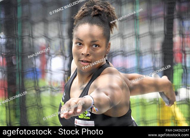 Shanice CRAFT (MTG Mannheim) action. Discus throw women final, on 06.06.2021 German Athletics Championships 2021, from 04.06. - 06.06