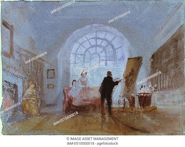 JMW Turner 1775-1851 English artist  'Artist painting in a room' 1828
