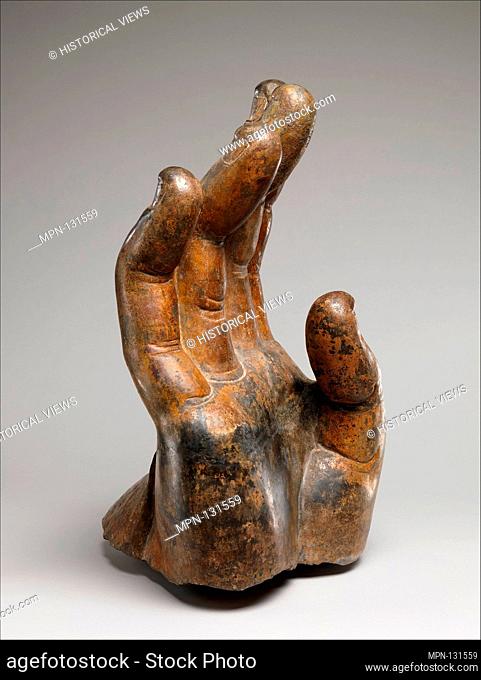 Right Hand of Buddha. Period: Northern Qi dynasty (550-577); Date: ca. 550-560; Culture: China (Northern Xiangtangshan, North Cave); Medium: Limestone with...