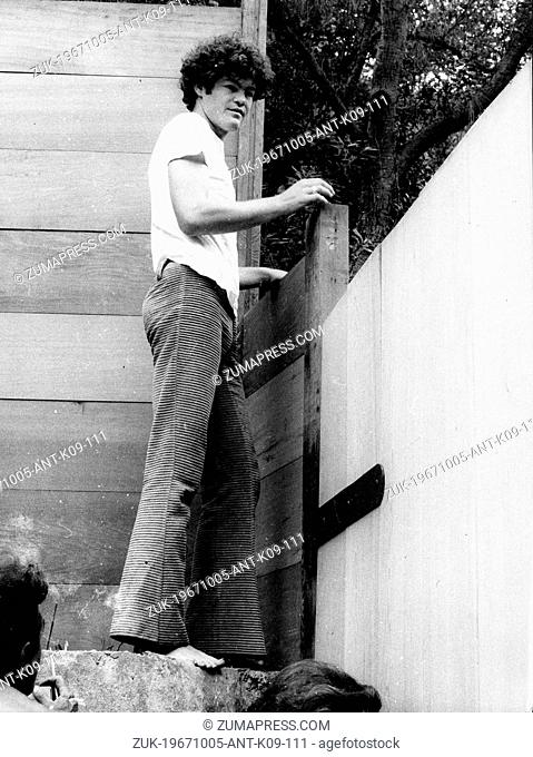 Oct. 5, 1967 - Los Angeles, CA, USA - Member of the musical group The Monkees, MICKY DOLENZ, at his home in Los Angeles being sketched