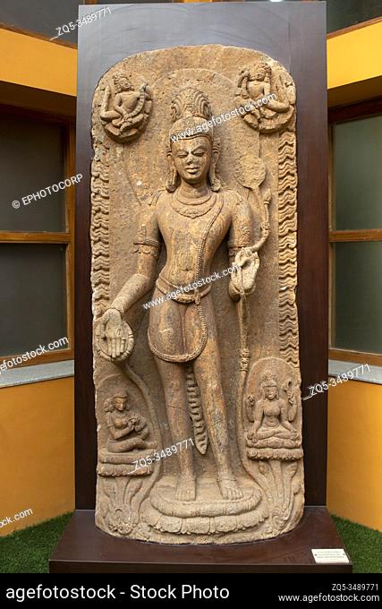 India, Orissa, Udayagiri, December 2019, Sculpture of standing Avalokiteshwara, Circa 9th and 10th century AD