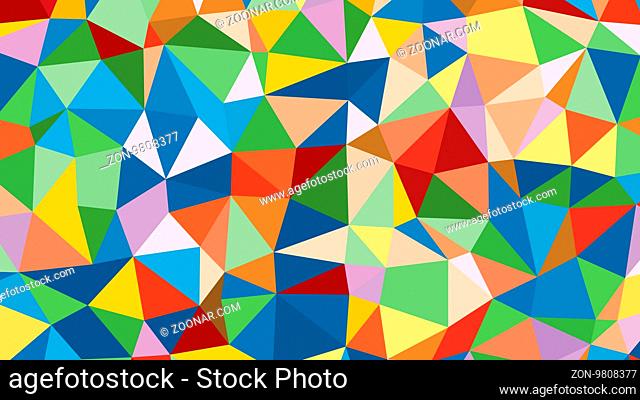 Abstract raibow colorful lowploly of many triangles background for use in design