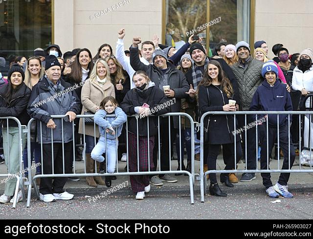 Central Park West, New York, USA, November 25, 2021 - Thousands of People participates in the 95th Macys Thanksgiving Day Parade Celebration Today in New York...