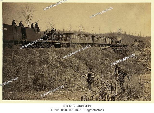 First train across Bull Run Bridge, spring of 1863 1863