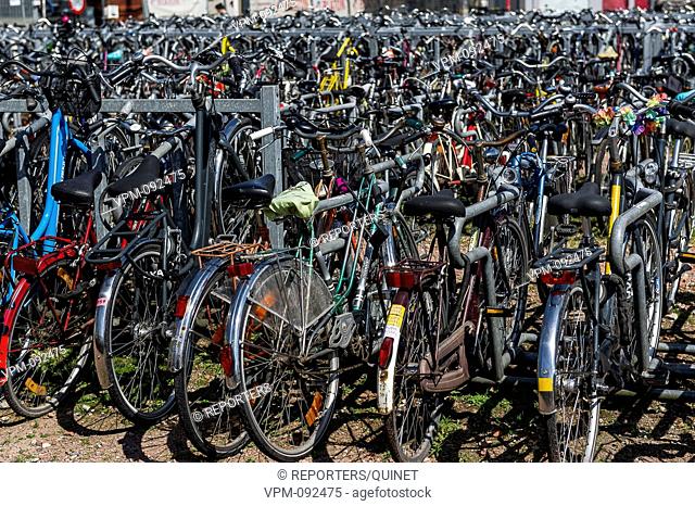 Ghent - 24 july 2016 Parking velo face a la gare de Gand Voor het trein station van Gent, een fietspunt Bike point Credit: JMQuinet/Reporters Reporters / QUINET