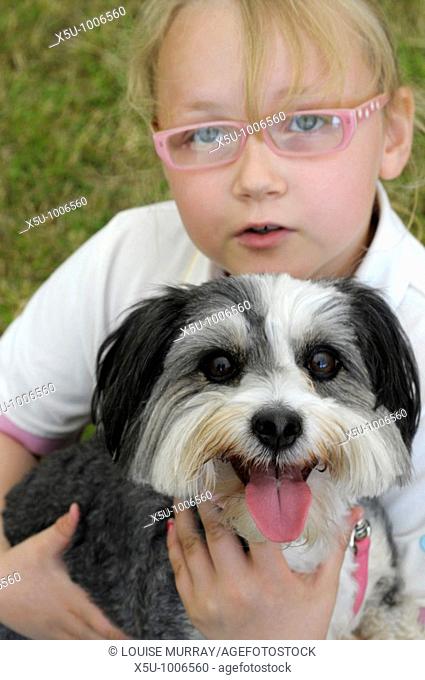 Magenta Ellis with her dog Sassy at the dog show, Turriff Agricultural Show, Aberdeenshire 2009, one of Scotland's largest rural shows