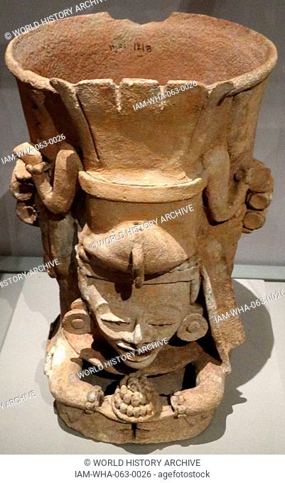 Mayan ceramic censer from Cozumel, Quintana Roo, Mexico. Post classic (1250-1550 AD)