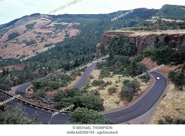 Rowena Loops Section of old scenic Hwy near the Dalles, Columbia River Gorge, Oregon
