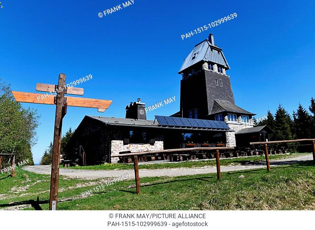 The Hanskühnenburg is a mountain hut (German: Bergbaude) in the Harz mountains. It is located at a height of 811 m (2, 661 ft) above sea level