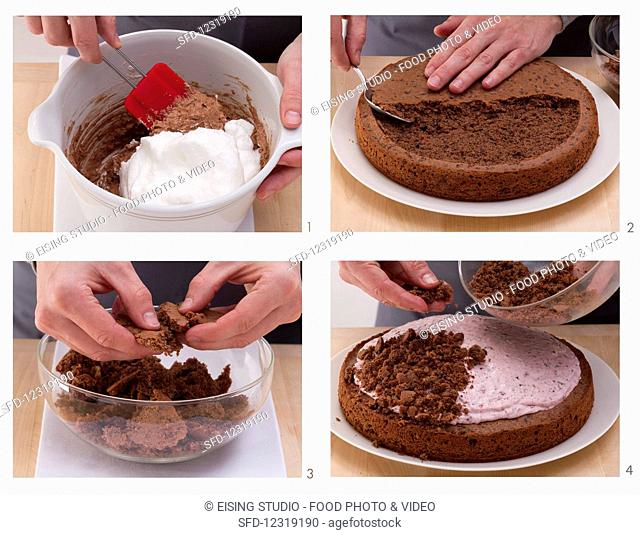How to make a mole hill cake filled with red groats