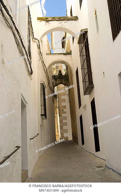 Typical street, Arcos de La Frontera. Cadiz province, Andalucia, Spain