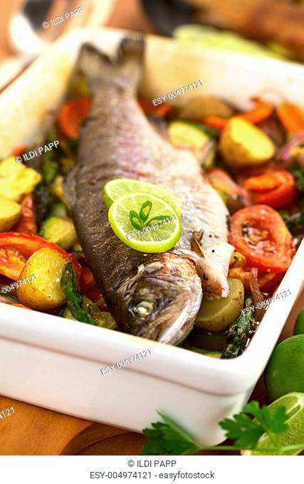 Baked Trout and Vegetables
