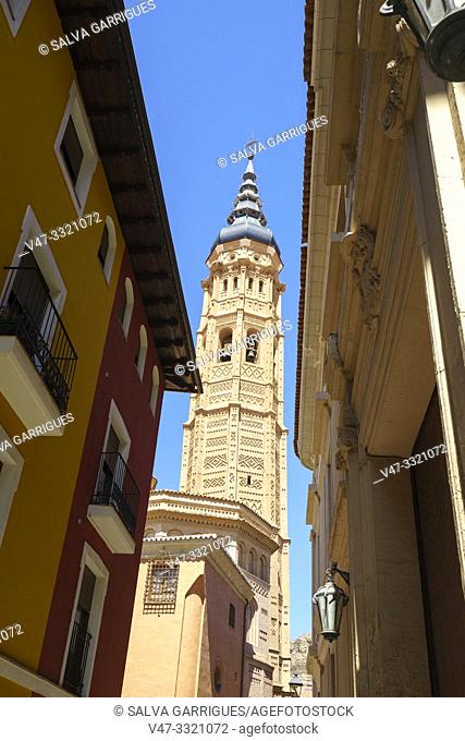 The Collegiate Church of Santa María la Mayor or The Collegiate Church of the Assumption of the Virgin of Calatayud (Zaragoza) in Mudejar style