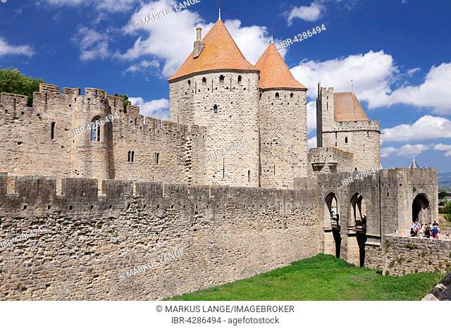 La Cite, medieval fortress city, Carcassonne, UNESCO World Heritage Site, Languedoc-Roussillon, South of France, France
