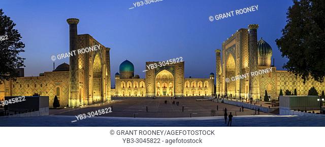 Registan Square (Photographed From The Viewing Platform), Samarkand, Uzbekistan
