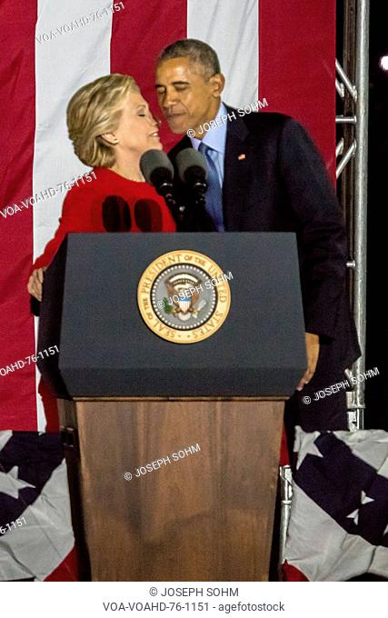 NOVEMBER 7, 2016, INDEPENDENCE HALL, PHIL., PA - President Obama and Democratic Presidential Candidate Hillary Clinton Hold Election Eve Get Out The Vote Rally