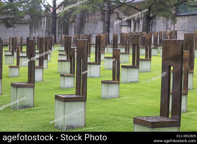 Oklahoma City, Oklahoma - The Oklahoma City National Memorial marks the 1995 domestic terror bombing that destroyed the Alfred P
