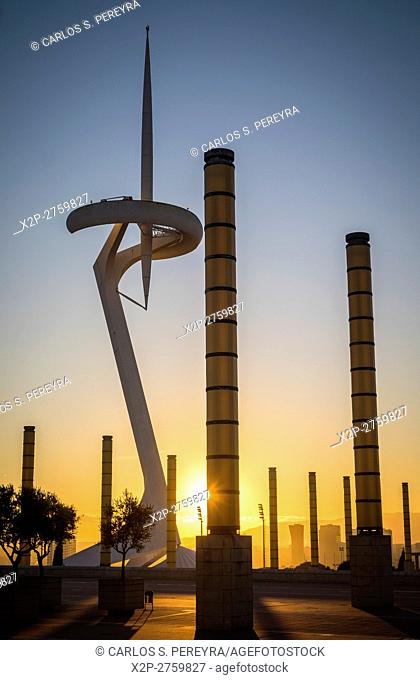 Calatrava Tower in Olympic Park of Monjuic in Barcelona Catalonia Spain