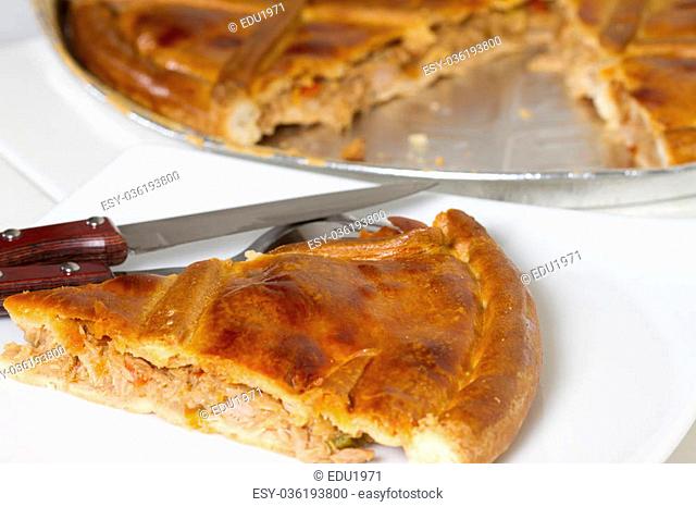 Empanada Gallega, Traditional pie stuffed with tuna or meat typical from Galicia, Spain