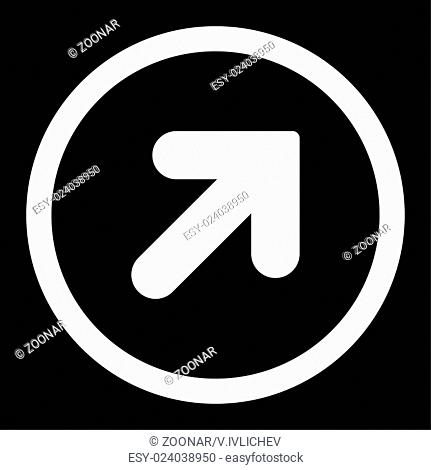 Arrow Up Right flat white color rounded raster icon