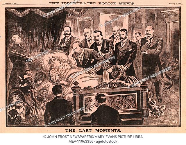 1901 Illustrated Police News Queen Victoria on her deathbed
