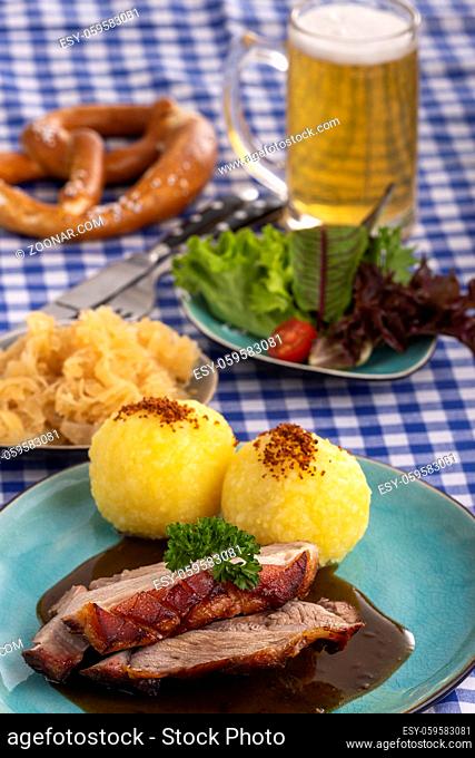 bavarian roasted pork with potato dumlings