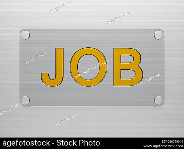 Job offer sign made of metal letters